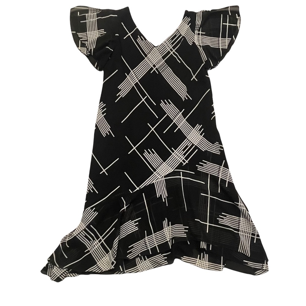 NWT Dress Barn Asymmetrical Black & White Short Sleeve Dress Plus Size 14W